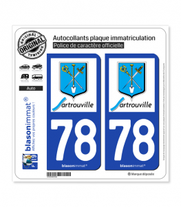 78 Sartrouville - Ville | Autocollant plaque immatriculation