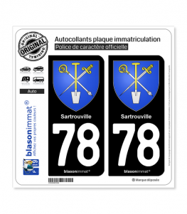 78 Sartrouville - Armoiries | Autocollant plaque immatriculation