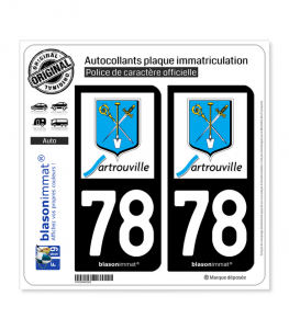 78 Sartrouville - Ville | Autocollant plaque immatriculation