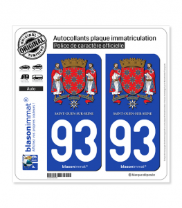 93 Saint-Ouen-sur-Seine - Armoiries | Autocollant plaque immatriculation