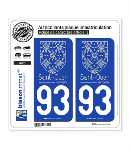 93 Saint-Ouen-sur-Seine - Ville | Autocollant plaque immatriculation