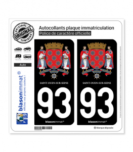 93 Saint-Ouen-sur-Seine - Armoiries | Autocollant plaque immatriculation