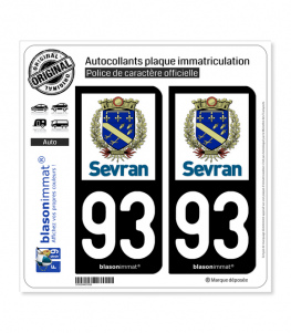 93 Sevran - Ville | Autocollant plaque immatriculation