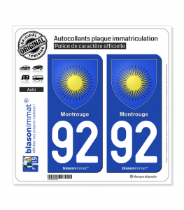 92 Montrouge - Armoiries | Autocollant plaque immatriculation