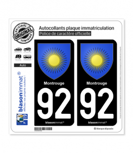 92 Montrouge - Armoiries | Autocollant plaque immatriculation