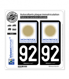 92 Montrouge - Ville | Autocollant plaque immatriculation