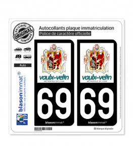 69 Vaulx-en-Velin - Ville | Autocollant plaque immatriculation