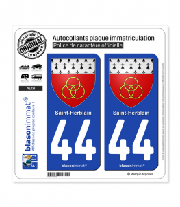 44 Saint-Herblain - Armoiries | Autocollant plaque immatriculation