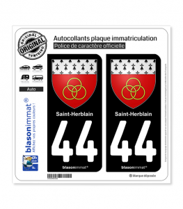 44 Saint-Herblain - Armoiries | Autocollant plaque immatriculation