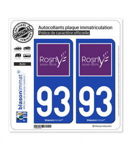 93 Rosny-sous-Bois - Ville | Autocollant plaque immatriculation