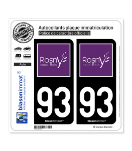 93 Rosny-sous-Bois - Ville | Autocollant plaque immatriculation