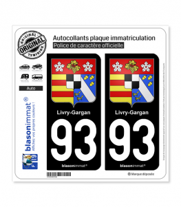 93 Livry-Gargan - Armoiries | Autocollant plaque immatriculation