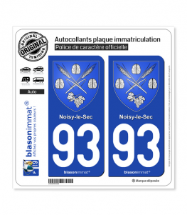 93 Noisy-le-Sec - Armoiries | Autocollant plaque immatriculation