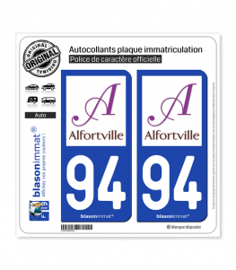 94 Alfortville - Ville | Autocollant plaque immatriculation