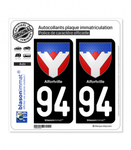 94 Alfortville - Armoiries | Autocollant plaque immatriculation