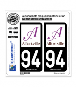 94 Alfortville - Ville | Autocollant plaque immatriculation