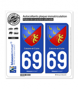 69 Caluire-et-Cuire - Armoiries | Autocollant plaque immatriculation