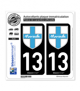 13 Marseille - Blason | Autocollant plaque immatriculation