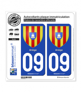 09 Ariège - Armoiries | Autocollant plaque immatriculation