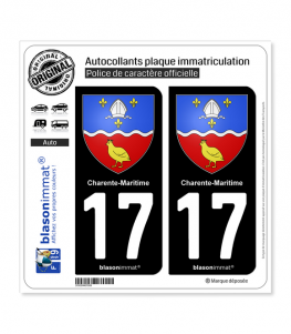 17 Charente-Maritime - Armoiries | Autocollant plaque immatriculation