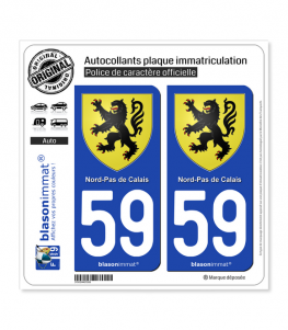 59 Nord-Pas de Calais - Armoiries | Autocollant plaque immatriculation