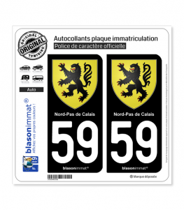 59 Nord-Pas de Calais - Armoiries | Autocollant plaque immatriculation