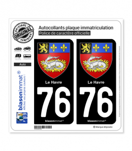 76 Le Havre - Armoiries | Autocollant plaque immatriculation