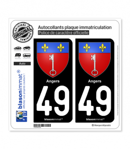 49 Angers - Armoiries | Autocollant plaque immatriculation