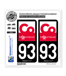 93 La Courneuve - Ville | Autocollant plaque immatriculation