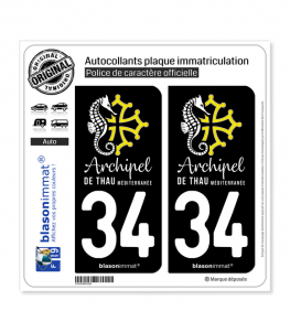 34 Thau - Archipel | Autocollant et plaque immatriculation