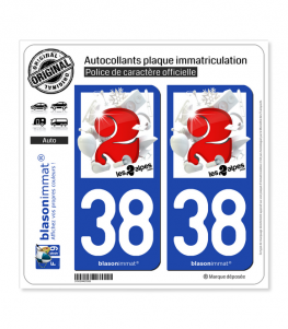 38 Les 2 Alpes - Station | Autocollant plaque immatriculation