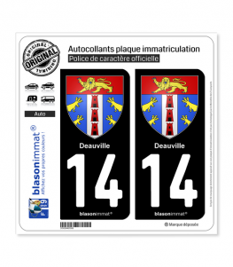 14 Deauville - Armoiries | Autocollant plaque immatriculation