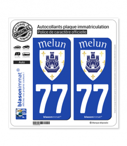 77 Melun - Ville | Autocollant plaque immatriculation