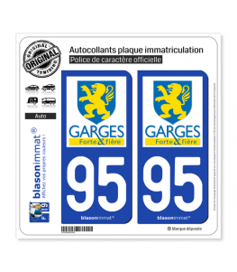 95 Garges-lès-Gonesse - Ville | Autocollant plaque immatriculation
