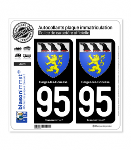 95 Garges-lès-Gonesse - Armoiries | Autocollant plaque immatriculation