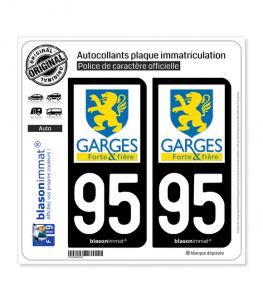 95 Garges-lès-Gonesse - Ville | Autocollant plaque immatriculation