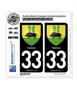 33 Talence - Armoiries | Autocollant plaque immatriculation