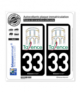 33 Talence - Ville | Autocollant plaque immatriculation