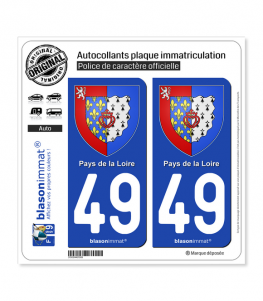 49 Pays de la Loire - Armoiries | Autocollant plaque immatriculation