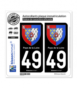 49 Pays de la Loire - Armoiries | Autocollant plaque immatriculation
