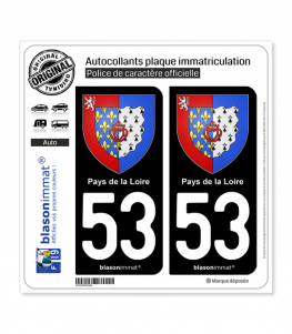 53 Pays de la Loire - Armoiries | Autocollant plaque immatriculation