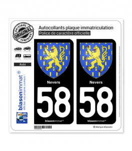 58 Nevers - Armoiries | Autocollant plaque immatriculation