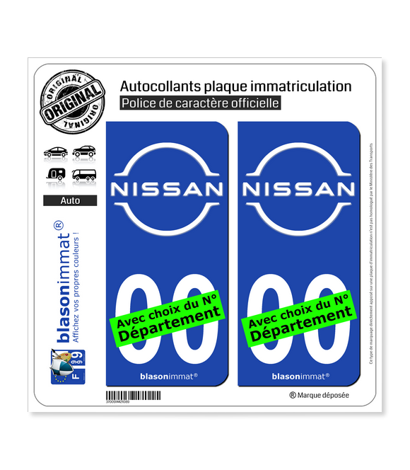 Nissan | Autocollant plaque immatriculation