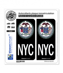 NYC New York - Armoiries | Autocollant plaque immatriculation