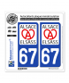 67 Alsace - LogoType II | Autocollant plaque immatriculation