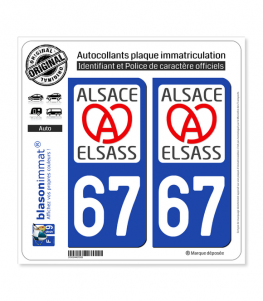 67 Alsace - LogoType II | Autocollant plaque immatriculation