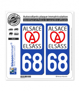 68 Alsace - LogoType II | Autocollant plaque immatriculation