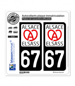 67 Alsace - LogoType II | Autocollant plaque immatriculation