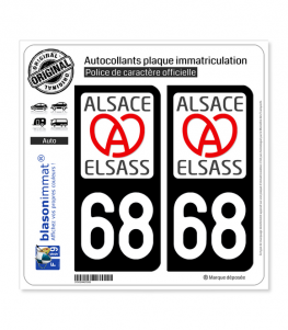 68 Alsace - LogoType II | Autocollant plaque immatriculation
