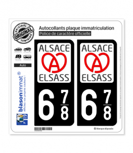 678 Alsace - LogoType II | Autocollant plaque immatriculation